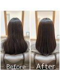 カットカラー髪質改善トリートメントマットベージュ