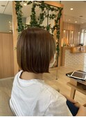 丸みボブ×ベージュ系×10代20代