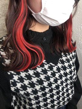 プライズ アイリス 池袋東口店(prize Iris) インナーカラー/エクステ/レッド/派手髪