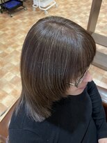 アイニ 河内小阪店(aini)&nbsp;白髪ぼかしカラー白髪ぼかしハイライト大人ショート30、40、50代