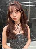 韓国ヘアーハッシュカットレイヤーカットグレージュブリーチ無し