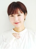 切りっぱなしショート・ボブ/絶壁解消/前髪なし/40代/30代/丸顔
