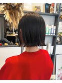 切りっぱなし×ナチュラルショートボブ