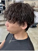 横浜西口メンズカットツイスパシャドウパーマ波巻きパーマ30代◆