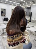 韓国顔まわりレイヤーカットグレージュオリーブベージュブラウン
