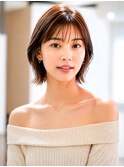 大人可愛いハンサムショート×センターパート