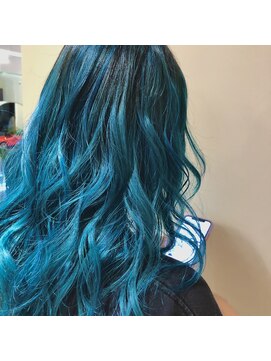 ネオヘアー 曳舟店(NEO Hair) ターコイズブルーバレイヤージュ
