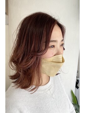 フレア 心 武庫之荘(flare) イルミナカラー＊コーラルピンク＊くびれミディ