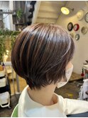 艶やか潤い菱形ショートボブ