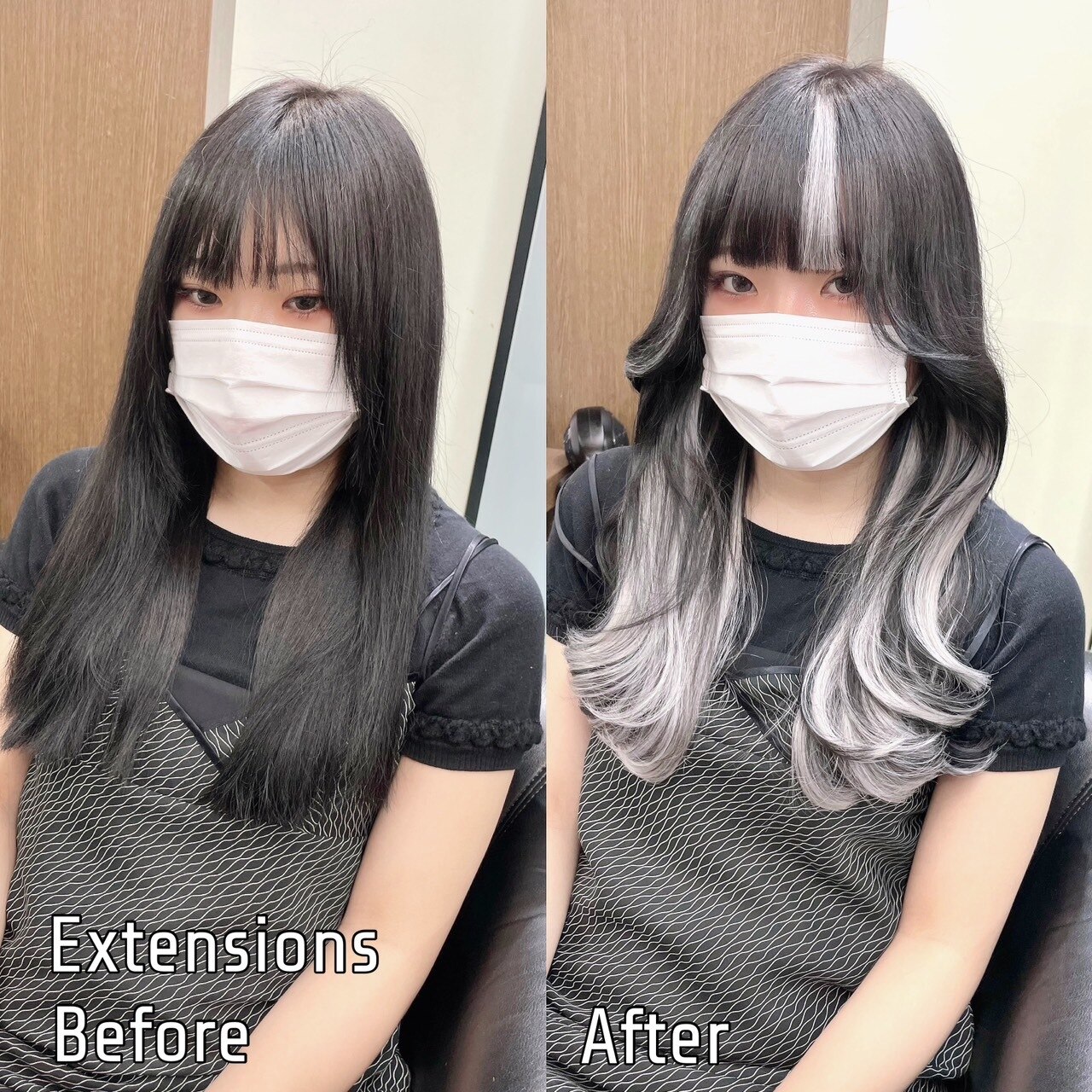 カラーシールエクステ 黒髪ロングヨシンモリ巻きヘア Instagram