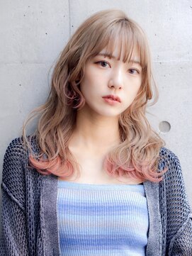 セイドット リー(Say. Ree) Say.ree 裾カラーピンクウェーブヘアニュアンスカラー