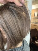 ☆grow 渋谷☆ダブルカラーのブロンドベージュ前下がりボブ