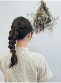 ヘアアレンジ☆編込みポニーテール