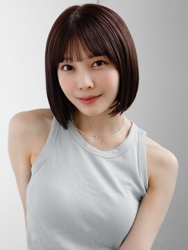 エインアンリー 表参道(AIN.ANLY.) ◯ぱっつん前髪流し前髪薄めバング短めバング顎ラインボブパーマ