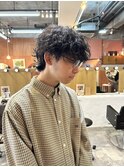 シャドウパーマ波巻きパーマウルフカットウルフパーマ眉毛カット
