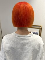 コト 福井大和田店(coto)&nbsp;福井　大和田　ハイトーンボブ　オレンジカラー　切りっぱなし