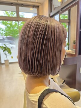 ヘアメイク アリエス 岩切店(HAIR MAKE aries) バイオレットバレイヤージュボブ 仙台20代30代40代ハイトーン