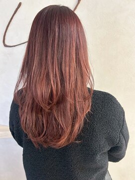 ピンク/ピンクブラウン/レッド/レッドカラー/ロング/韓国風