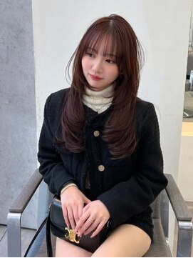 ノク 渋谷(nok) イメチェンピンクベージュ前髪