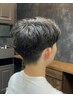 【無言】カット+シェービング+眉毛カット+シャンプーブロー