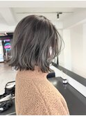 【なつみ】バレイヤージュ濃いめグレージュ透け感カラー