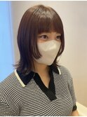 切りっぱなし+顔まわりレイヤー