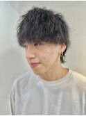 ツーブロックマッシュウルフツイストスパイラルパーマメンズヘア