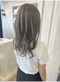 福山市Caaryブリーチなしシルキーベージュ軽めロングスタイル