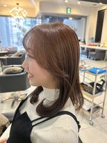 ノア(no_a) ピンクブラウン×レイヤーカット