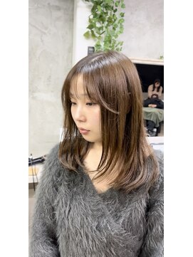 ブリーチなしカラー/アッシュブラウン/20代30代