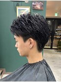 MEN'SHAIRウルフカルマパーマメンズショートイージーパーマ