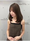 オリーブブラウン/レイヤーカット/透明感カラー/韓国ヘア
