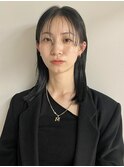 30代からの上品なシースルーバング×透明感ブルーシルバーカラー