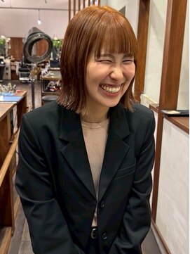 モク 大阪梅田店(MOK) 【夏におすすめ】オレンジヘア×ボブ