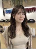 【富山】シースルーバングと柔らかウェーブのセミロング