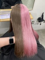 リグ 横浜(Lig.)&nbsp;ツートンカラーデザインカラーブリーチダブルカラーピンクヘアー