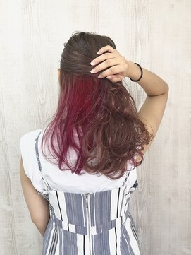 ラッズプラスエイチ(Lads+h) 【Lads+h 】ピンクベージュ×インナーローズレッド