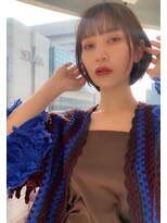 エアー 久留米(AIR)&nbsp;顔まわりのレイヤー＆前髪パッツン相性抜群のショートボブ