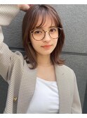 くびれヘア デザインカラー ペールベージュ 外ハネボブ &nbsp;q