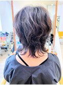 【morio成増 セリザワ】ミディアムウルフ パーマ