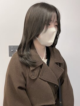 ミュラ(mulah) オリーブグレージュヘルシーカラー＊サイドバング透明感カラー