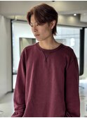 仙台センターパートミルクティーベージュカルマヘア毛流れヘア