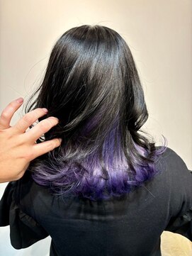 トゥーン 川崎店(TOON) 外ハネミディ/インナーカラー/オーシャンブルー