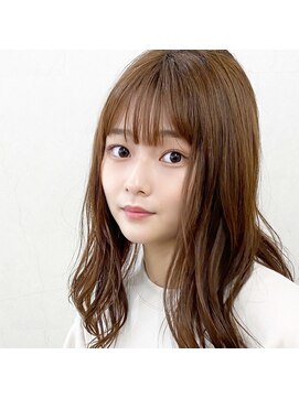 モンド ヘアクリエーション 和田店(monde hair creation) 【monde】ゆるふわヘア×オン眉バング×アプリコットブラウン
