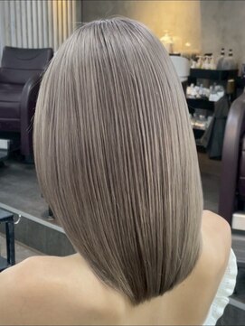 アポロ 横浜駅店(apollo) xカラー/ホワイトグレージュ/レイヤーカット/チェリーブラウン