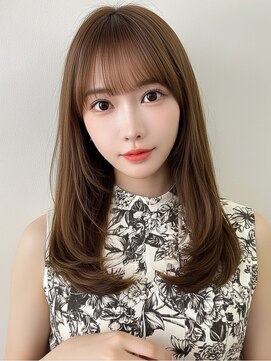 アフロート トウキョウ(AFLOAT TOKYO) 大人可愛い小顔前髪顔周りカットサイドバングレイヤーストレート