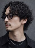 ツイストスパイラルパーマ 刈り上げ センターパート 30代