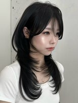 ライン(LINE) 韓国風/レイヤー/前髪カット/オリーブ/透明感/ハッシュカット