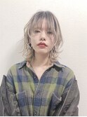 マッシュウルフマッシュ ボブウルフ外ハネボブ ホワイトブロンド