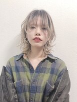 モナン(monan) マッシュウルフマッシュ ボブウルフ外ハネボブ ホワイトブロンド